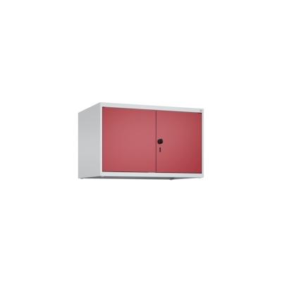 C+P Doppelter Aufsatzschrank Classic PLUS, 2 Abteile, HxBxT 50x80x50cm, Sicherheitsdrehriegel, Hellgrau/Rubinrot von PROREGAL Image