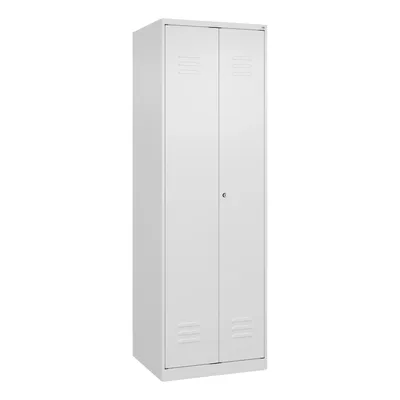 C+P Aufbewahrungs Doppel-Spind Classic PLUS, 2 Abteile je 4 Fachböden, HxBxT 185x60x50cm, Zylinderschloss, Verkehrsweiß von PROREGAL Image