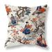 Blue And Orange Imperial Palace Garden Indoor/Outdoor Throw Pillow