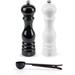 Peugeot Paris u'Select Salt & Pepper Mill, Gift Set, Black & White Lacquer - With Stainless Steel Spice Scoop/Bag Clip (9 Inch)