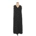 J.Jill Casual Dress - Midi V Neck Sleeveless: Black Color Block Dresses - Women's Size X-Large Petite