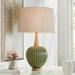 360 Lighting Sevilla Modern Ribbed Gourd Green Ceramic Table Lamp - 17" x 27"