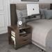 Rolling Nightstand with Swivel Top, Wooden Height Adjustable End Table Laptop Table with Drawers and Open Shelf