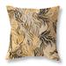 Brown And Orange Leafy Whirl Indoor/Outdoor Throw Pillow Zipper