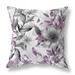 Grey And Pink Exquisite Floral Breeze Indoor/Outdoor Throw Pillow Zipper