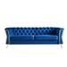 Mid-century Modern Velvet Sofa with Button Tufted Back, 87.4" Upholstered Loveseat with Flared Shape Legs and Arms for Apartment