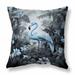 Grey And Blue Tropical Flamingo Haven Faux Suede Throw Pillow Zipper