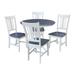 36 in Solid Wood Round Top Pedestal Dining Table with Dining Chairs