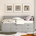 Twin Size Daybed with Drawers and Shelves Storage Bed Frame for Kids, Teens, Girls, Boys Space-Saving, Easy Assembly