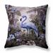 Purple And Blue Tropical Flamingo Haven Faux Suede Throw Pillow Zipper