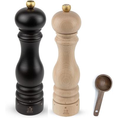 Peugeot Paris u'Select Salt & Pepper Mill, Inch, Chocolate/Natural - With Wooden Spice Scoop (9 Inch)