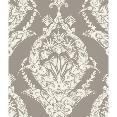 A-Street Prints Arlie Grey Botanical Damask Wallpaper