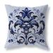 Blue And Beige Vintage Veil Indoor/Outdoor Throw Pillow