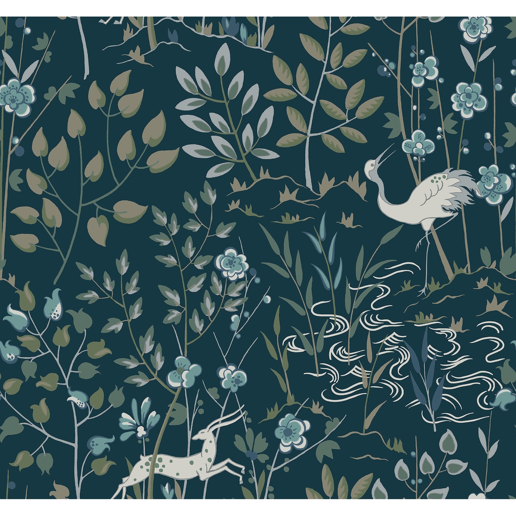 Ronald Redding Aspen Dark Blue Wallpaper