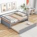 Twin Size Wood Daybed with Twin Size Trundle Bed Frames for Guest Room, Small Bedroom, Study Room, Space-Saving, Easy Assembly