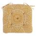 Indoor | Outdoor Cotton Mandala Chair Pads - Fade and Water Resistant |19''x19''| Tufted Cushions (Set of 2)