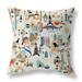 Beige And Multi Palace Portraits Indoor/Outdoor Throw Pillow