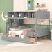 Twin over Full Bunk Bed with Shelfs, Storage Staircase and 2 Drawers