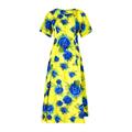 Marni Floral-print Taffeta Midi Dress - Yellow - 44 (UK12 / M)