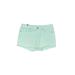 LC Lauren Conrad Denim Shorts: Green Print Bottoms - Women's Size 4 - Light Wash