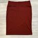 Lularoe Skirts | Guc Lularoe Red & Black Narrow Striped Cassie Pencil Skirt Size Large | Color: Black/Red | Size: L