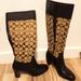 Coach Shoes | Coach Signature Jacguard Gail Knee High Boots With Chunky Heel | Color: Brown/Tan | Size: 7