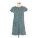 Pull&Bear Casual Dress - Shift Crew Neck Short sleeves: Teal Dresses - New - Women's Size Medium