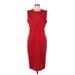 Escada Casual Dress - Party Crew Neck Sleeveless: Red Print Dresses - Women's Size 40