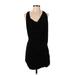 BCBGMAXAZRIA Cocktail Dress - Mini Plunge Sleeveless: Black Print Dresses - Women's Size Small