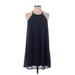 Soprano Casual Dress - A-Line: Blue Solid Dresses - Women's Size Small