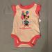 Disney One Pieces | New Disney Baby Wdw Retro "D" Minnie Mouse With Balloons Pink Bodysuit | Color: Pink | Size: Various