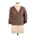 Ann Taylor LOFT Outlet Jacket: Short Brown Print Jackets & Outerwear - Women's Size 8