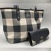 Coach Bags | Coach F26147 City Buffalo Plaid Zip Tote & Matching Wallet F26453 - Nwt | Color: Blue/Cream | Size: Os