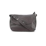 Longchamp Leather Crossbody Bag: Pebbled Gray Solid Bags