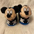 Disney Shoes | Disney Junior Mickey Mouse Slippers Boys Size 9-10 Slip On Shoes | Color: Black/Blue | Size: 10b