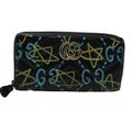 Gucci Bags | Gucci Marmount Ghost Blue Star Graffiti Zip Around Wallet Gg-W1213p-A005 | Color: Black | Size: Os