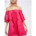 Free People Dresses | Free People Battenburg Off Shoulder Tunic Dress - Xs | Color: Pink | Size: Xs