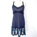 Free People Dresses | Free People Navy Blue Lace Hem Cami Tunic Dress | Color: Blue/Green | Size: 8