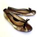 Coach Shoes | Coach Jenilee Ballet Flat Shoes Logo Patchwork Leather* Fabric Design Size 6.5 | Color: Brown/Gold | Size: 6.5