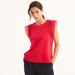 Nautica Women's Ruffle Sleeve Top With Contrast Stitch Sailor Red, XXL