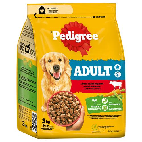 3kg Pedigree Adult mit Rind & Gemüse Hundefutter trocken