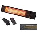 KIASA - 2000W Electric Infrared Outdoor Garden Patio Heater, Wall or Ceiling Mount - IP55 Bathroom Heater - Remote Control – (Free Cover Included) - 3 Heat Settings