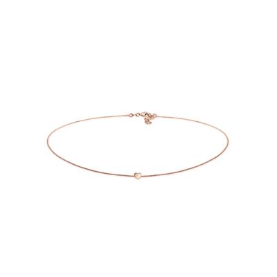 Collier ELLI "Choker Herz Liebe 925 Silber", rosa (rosegold), Halsketten, Damen, 38, Silber 925 (Sterlingsilber), L: 38c