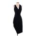 Nicole Miller Artelier Casual Dress - Midi: Black Solid Dresses - Women's Size 4