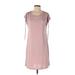 Mystree Casual Dress - Shift Scoop Neck Short sleeves: Pink Print Dresses - New - Women's Size Small