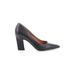 Sarto by Franco Sarto Heels: Slip On Chunky Heel Minimalist Black Print Shoes - Women's Size 10 - Pointed Toe