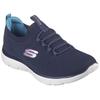Slip-On Sneaker SKECHERS "SUMMITS", Damen, Gr. 35, blau (navy, rosa), Textil, sportlich, Schuhe, Freizeitschuh, Halbschuh, Slipper mit flexibler Traktionslaufsohle