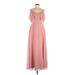 Birdy Grey Cocktail Dress - A-Line V Neck Sleeveless: Pink Solid Dresses - Women's Size Large