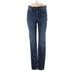 Nicole Miller New York Jeans - Mid/Reg Rise Straight Leg Boyfriend: Blue Bottoms - Women's Size 8 - Dark Wash