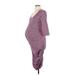 Ingrid + Isabel Casual Dress - Midi V Neck 3/4 sleeves: Burgundy Dresses - New - Women's Size Large Maternity